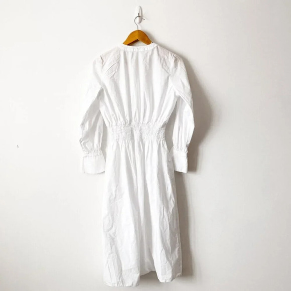 Zara  Poplin Button Down Midi Dress White Size Small - Picture 6 of 9